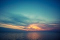 Seascape in the early morning. Sunrise over the sea. Calm sea with beautiful sky Royalty Free Stock Photo