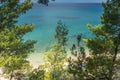 Seascape with Elia Beach at Sithonia peninsula, Chalkidiki, Central Macedonia, Greece Royalty Free Stock Photo