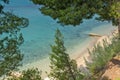 Seascape with Elia Beach at Sithonia peninsula, Chalkidiki, Central Macedonia, Greece Royalty Free Stock Photo