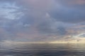 Seascape with evening overcast sky over the sea