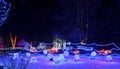 Seascape with fish and bubbles Christmas holiday colorful outdoor decorated light scene