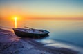 Seascape with fishing boat Royalty Free Stock Photo