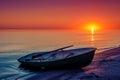 Seascape with fishing boat Royalty Free Stock Photo