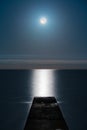 Full moon over sea Royalty Free Stock Photo