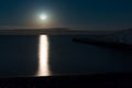 Full moon over sea Royalty Free Stock Photo