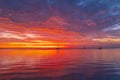 Seascape golden sunrise over the sea. Nature landscape, adriatic. Beautiful orange and yellow color on ocean sunset Royalty Free Stock Photo