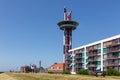 Seascape harbor Dutch city Vlissingen at Westerschelde Royalty Free Stock Photo