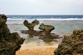 Seascape of heart rock in kouri jima