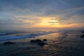 Seascape of the Indian Ocean at sunset Royalty Free Stock Photo