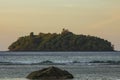 Seascape and jungle at sunset, Pulau Seulako Island, Indonesia