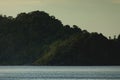 Seascape and jungle at sunset, Pulau Seulako Island, Indonesia