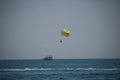 Seascape in Kemer. Parasailing on the Mediterranean coast