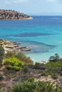 Seascape of Lagonisi Beach at Sithonia peninsula, Chalkidiki, Greece Royalty Free Stock Photo