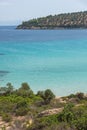 Seascape of Lagonisi Beach at Sithonia peninsula, Chalkidiki, Greece Royalty Free Stock Photo