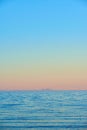 Seascape and landscape of a golden sunset on the west coast of Jutland in Loekken, Denmark. Beautiful view on an empty