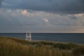 Seascape with a lifeguard tower