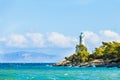 Seascape with lighthouse near Gythio Greece Royalty Free Stock Photo