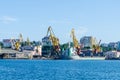 Seascape with lighthouse in the Odesa port