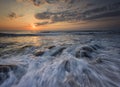 Seascape with long exposed waves