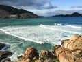 Seascape with many rocks in Phan Rang, Vietnam