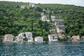 Seascape of Montenegro and view from the sea, beautiful houses and coastline Royalty Free Stock Photo