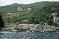Seascape of Montenegro and view from the sea, beautiful houses and coastline Royalty Free Stock Photo
