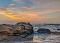 Seascape in the Odesa during the sunset in the summer season