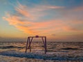 Seascape in the Odesa during the sunset in the summer season