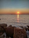 Seascape in Odesa during the sunset in the summer season