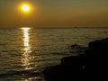 Seascape in Odesa during the sunset in the summer season