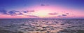 Seascape panorama in the early morning. Sunrise over the sea Royalty Free Stock Photo