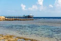 Pier Above the Coral Reef and Seascape of Red Sea - Egypt Africa Royalty Free Stock Photo