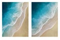 Seascape resin painting. Diagonal view on sea waves Royalty Free Stock Photo