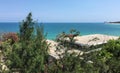 Seascape with the resort in Phan Thiet, Vietnam Royalty Free Stock Photo