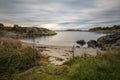 Seascape with rocks, sea and clouds. Grimstad in Norway Royalty Free Stock Photo