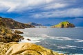 Seascape with rocky coast, Galicia Spain Royalty Free Stock Photo