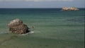 Seascape with rocky islets on the Spanish Cantabrian coast