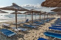 Seascape of Sarti Beach at Sithonia peninsula, Chalkidiki, Greece Royalty Free Stock Photo