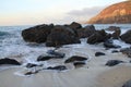 Ebbing Waves, Boat Cove, Cornwall, UK Royalty Free Stock Photo