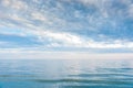 Seascape with sea horizon and blue sky. Background. Painterly seascape scene with relaxing sunset colours