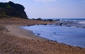 Seascape of sea stacks in the east of the Mediterranean Sea, Givat Olga, Hadera Israel.