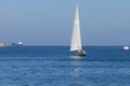 Seascape with sport sailing yacht