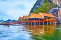 The stilt tourist pavilions in Ko Panyi floating village, Phang Nga Bay, Thailand Royalty Free Stock Photo