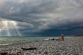 Seascape - stormy sky and raging sea Royalty Free Stock Photo