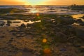 Seascape of sunset at the beach of Givat Olga Hadera Israel