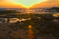 Seascape of sunset at the beach of Givat Olga Hadera Israel