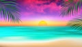 Seascape sunset. Horizon. Sun dawn and sea water. Vacation sunrise background. Relaxing tropical beaches. Summer ocean Royalty Free Stock Photo