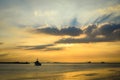 Seascape at sunset in Manila Bay, Philippines