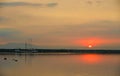 Seascape at sunset in Manila Bay, Philippines