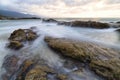 Seascape Sunset Ocean Sea Rocks Nature Landscape Scenic High Resolution Royalty Free Stock Photo